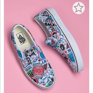 New With Box Vans Slip-On Mashup Stickers Shoes